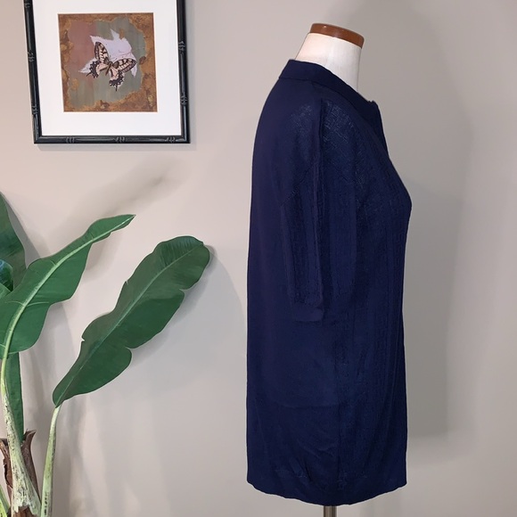 Tailored Recreation Premium Polo Shirt, Quarter Zip, Navy Blue Pattern, Size XL - Picture 5 of 15